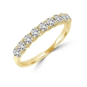 14K Yellow Gold Half Eternity band Size O - gold ring - Picture 1 of 1