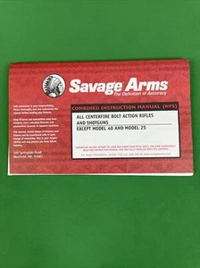 SAVAGE ARMS Centerfire Bolt Action Rifles & Shotgun Combined INSTRUCTION MANUAL  - Picture 1 of 6