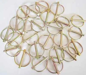 Lot of 100 Goliath Industrial 1/4" Lynch Pin - Yellow Zinc Finish LP14 - Picture 1 of 2
