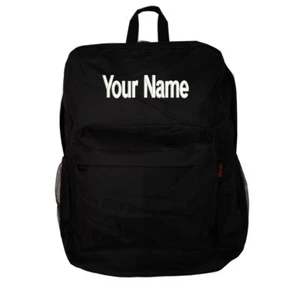 ZAINO PERSONALIZZATO - Zaino nero con nome personale ricamato cucito - Foto 1 di 5