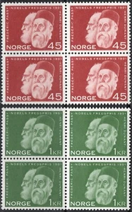 512 Noruega 1961, NK 504-05, MNH, ganadores del Premio Nobel, MI 464-65, SC #401-02. - Imagen 1 de 1