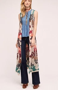 NWT Anthropologie Cecilia Open Front Long Sweater Vest by Cecilia Prado Size M - Picture 1 of 4