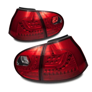 Chrome LED Tail Light Set With Red Lens For 2006-2009 Volkswagen GTI 5th Gen - Picture 1 of 4