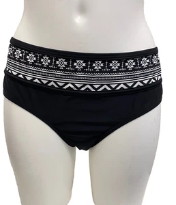 Black & White Bikini Bottoms 16 Swimwear Briefs Pants Beachwear Ladies Aztec - Picture 1 of 4