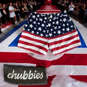 Chubbies Pantaloncini Uomo L Mericas Bandiera Patriottica Film Rocky Apollo America Elasticizzati - Foto 1 di 8
