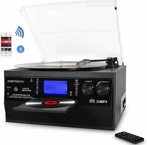 Bluetooth Record Player Turntable with Stereo Speaker, LP Vinyl to MP3 Converter - Picture 1 of 6