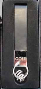 Original VW VAPS Leder Chrom Metall GOLF Schlüsselanhänger key tag NEU OVP - Bild 1 von 3