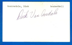 Tarjeta Knicks & Suns autografiada 3 x 5 de Dick van Arsdale - Imagen 1 de 1