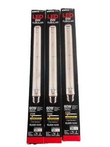 3 LED Lamp Tube Bulbs 120V 8W =60W T9 Med E26 2700K Warm White - Picture 1 of 8