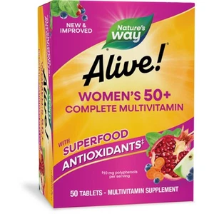Alive! Women's 50+ Complete Multivitamin, Supports Healthy Heart, Brain, Bone... - Picture 1 of 9