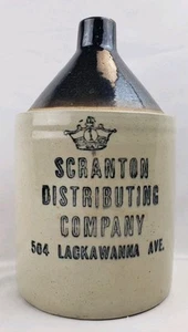 Antique Scranton Distributing Company Advertising Stoneware Jug Primitive Crock - Picture 1 of 12