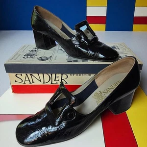 Vintage 1960s Sandler of Boston Mod Patent Leather Mary Janes – Original Box 8 - Picture 1 of 23