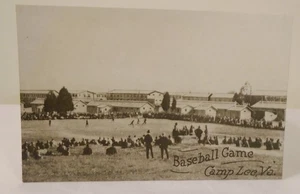Juego de béisbol Campamento Lee Virginia Primera Guerra Mundial Ejército de Estados Unidos Postal Soldados  - Imagen 1 de 2