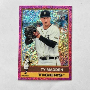 2025 Topps Heritage - Ty Madden #162 Detroit Tigers Pink Sparkle Chrome (RC) - Picture 1 of 2
