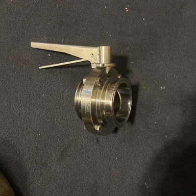3” sanitary fitting SPX stainless butterfly valve 316L/C910PN10 - Image 1 of 4