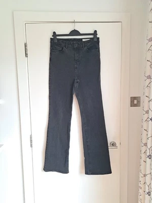 M&S The Magic Jean Lift UK12 Long Straight Jeans Faded Black Stretch Shaping - Image 1 of 4