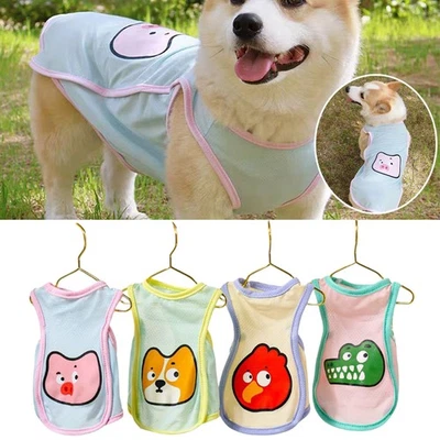 Ice Silk Pet Clothes Dog Cool Mesh Tank Top Thin Breathable Cute Sweet Outdoor ↷ - Image 1 of 4