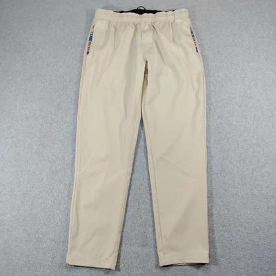 WOWIE Pants Mens Large Beige Lightweight Pull-on Casual Resortwear - Image 1 of 4