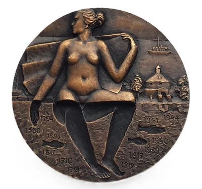 Finlandia ESCASA Medalla de Bronce "KÄKISALMI 1994" Por Kauko Rasanen, 80mm, 390g. UNC! Foto 1 de 4