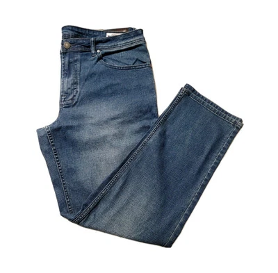 Pantalones de mezclilla azules Buffalo David Bitton 38x30 rectos elásticos Jackson 5 bolsillos para hombre Foto 1 de 4