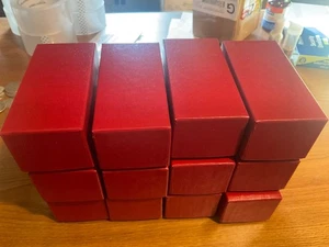 Lot of 12 Coin Holder Storage Red Boxes SINGLE ROW for 2x2 Holders 4.5x2x2 Case - Picture 1 of 4