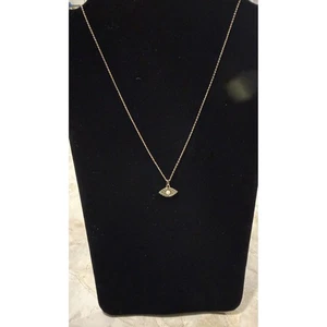 Evil Eye Necklace Gold Tone Rhinestone Pendant Women's Adjustable Chain - Picture 1 of 8