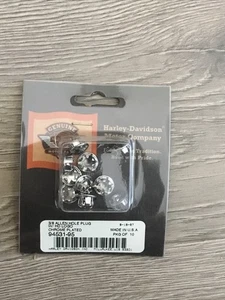 Harley-Davidson Chrome H-D Motor Co. Tapones con agujero Allen con logotipo -3/8" nuevos - 94531-95 - Imagen 1 de 6