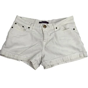 Vigoss Collection White Denim Shorts Cuffed Hem Casual Cotton Blend Size 16 Y2K - Picture 1 of 8