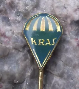 Vintage Kras Silk Parachute Maker Czechoslovakia Military Supplier Pin Badge - Picture 1 of 2