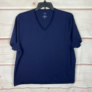 Jack Spade T-Shirt Mens XXL Blue V-Neck Top Short Sleeve Solid 100% Cotton 2XL - Picture 1 of 5