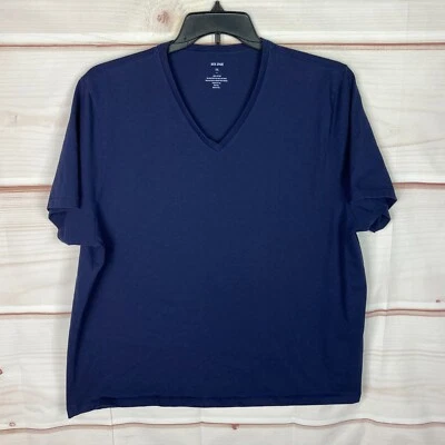 Jack Spade T-Shirt Mens XXL Blue V-Neck Top Short Sleeve Solid 100% Cotton 2XL - Image 1 of 4