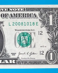 2008 October 18 : L 20081018 E BIRTHDAY Note $1 One Dollar Bill *UNC* - Picture 1 of 3