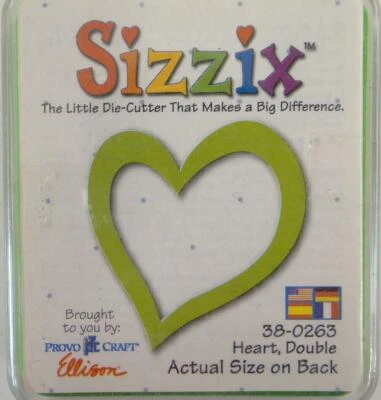 Cartucho troquelador Provo Craft Ellison Sizzix Heart doble 38-0263 1,5" Foto 1 de 2