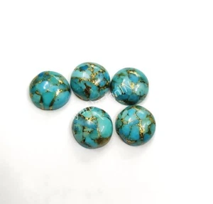 Natürlicher Blau Kupfer Türkis Rund Cabochon Lose Kalibriert Edelstein 3mm-20mm - Bild 1 von 2