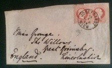 Austria 5+5 Kreuz 1876 Wien Gran Bretagna Grimsby Lincolshire Raro Destino