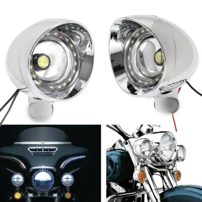 Luz LED de paso cromada para motocicleta apta para Yamaha Royal Star Vmax V Star Foto 1 de 4