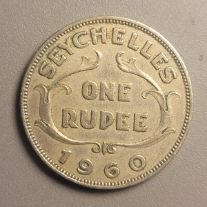 1960 Seychelles 1 One Rupee Coin - Queen Elizabeth II - Picture 1 of 2