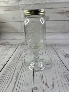 Bougie Redneck Wine Ball Mason Pint Jar Glass Goblet  Screw Lid USA Cornfield - Picture 1 of 9