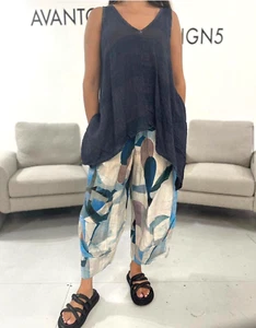 LUUKAA 100% Linen Balloon trousers size XL/XXL - Picture 1 of 7