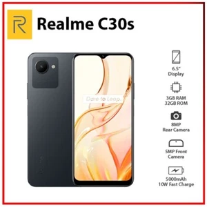(Unlocked) Realme C30s 3GB+32GB BLACK Global Ver. Dual SIM Android Mobile Phone - Picture 1 of 5