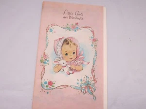 1950s 1960s vtg greeting card Buzza/Cardozo - newborn baby Girl - Picture 1 of 4