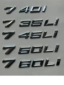 Big 7 Chrome 735i 740i 750i 760i 735Li 740Li 750Li 760Li Trunk Emblems - Picture 1 of 10