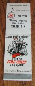 TEXACO GAS STATION MATCHBOOK: X L MOTEL (SHERIDAN, WYOMING) (1950s) -F24 - Picture 1 of 2