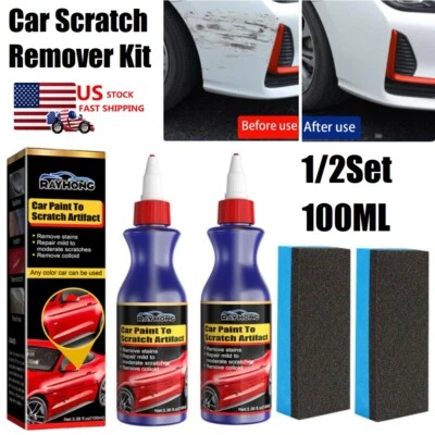 Kit de removedor de arañazos de automóvil de 2 piezas para cera de reparación restaurador de pintura de arañazos profundos Foto 1 de 4