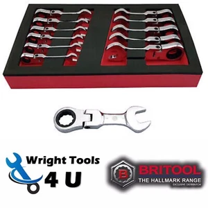 BRITOOL HALLMARK FLEXI RATSCHENSCHLÜSSEL-SET, STUBBY DESIGN 8-19 MM - Bild 1 von 4