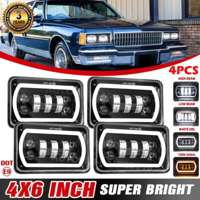 Faros LED de 4x6" para Chevrolet Caprice 1977-86 luz de señal de giro alta/baja Foto 1 de 4