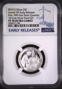 2019-S Lowell Silver Quarter - NGC PF70 ULTRA CAMEO Early Releases Top Pop ! - Picture 1 of 2