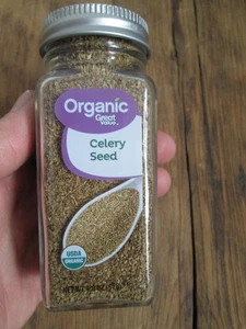 NUEVO Tarro de vidrio de semilla de apio orgánico de 1,8 onzas de gran valor USDA plateado sellado superior - Imagen 1 de 4
