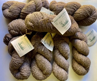 8 Skeins Sweet Grass MONTANA TARGHEE WOOL Aran Weight Yarn Brown 230 Yards Each - Image 1 of 4