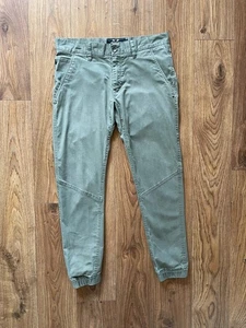 Oakley Chino Trousers Mens W33 L29 Green Cuffed Slim Stretch Jeans Y2K VTG - Picture 1 of 9